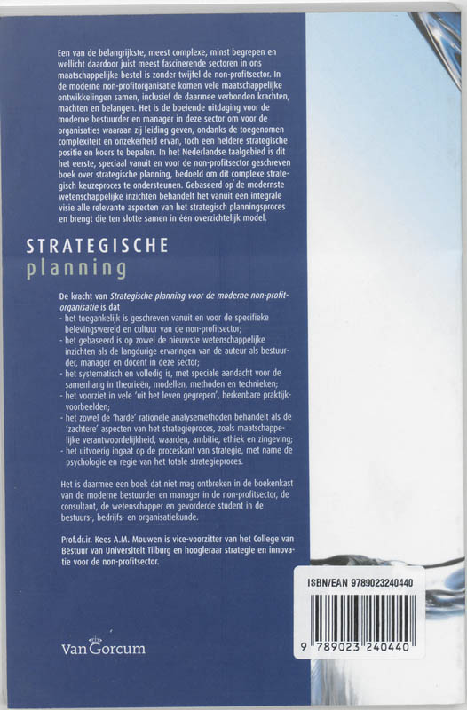 Achterkant van Strategische planning voor de moderne non-profitorganisatie