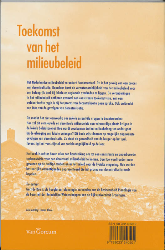 Achterkant van De toekomst van het milieubeleid