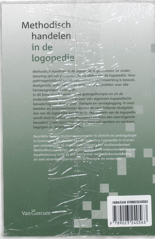 Achterkant van Methodisch handelen in de logopedie