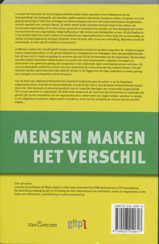 Achterkant van Mensen maken het verschil