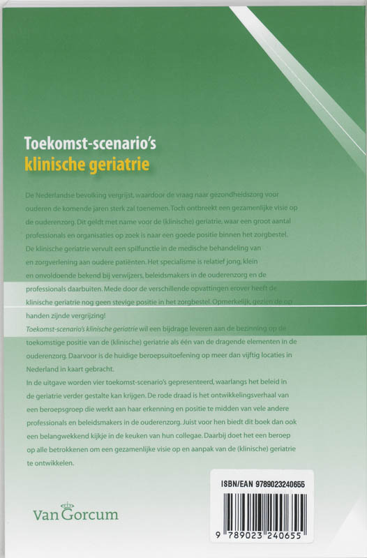 Achterkant van Toekomst-scenario's klinische geriatrie