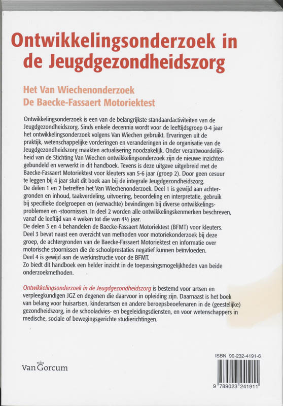 Achterkant van Ontwikkelingsonderzoek in de jeugdgezondheidszorg