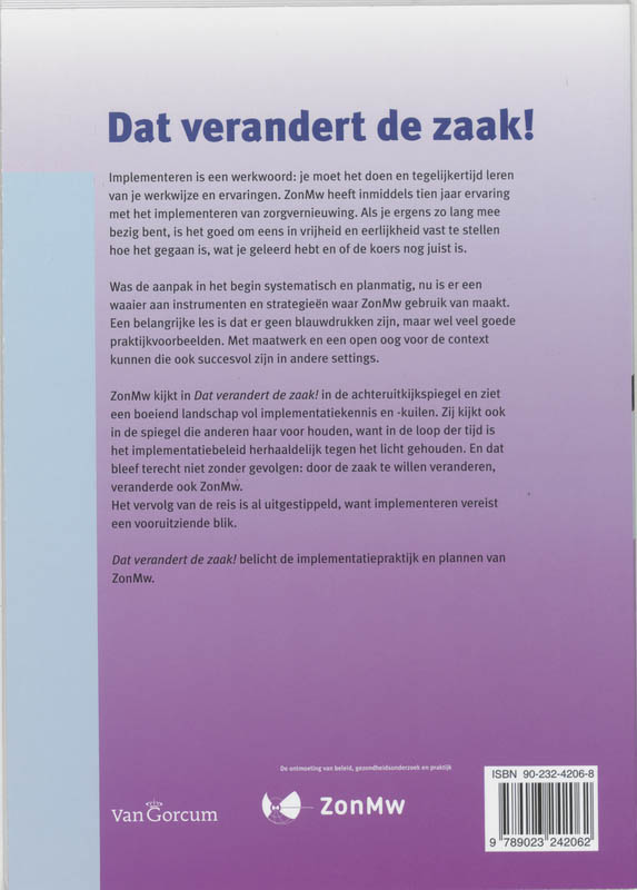 Achterkant van Dat verandert de zaak!