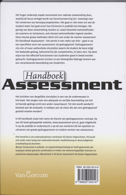 Achterkant van 1 Gedragsproeven