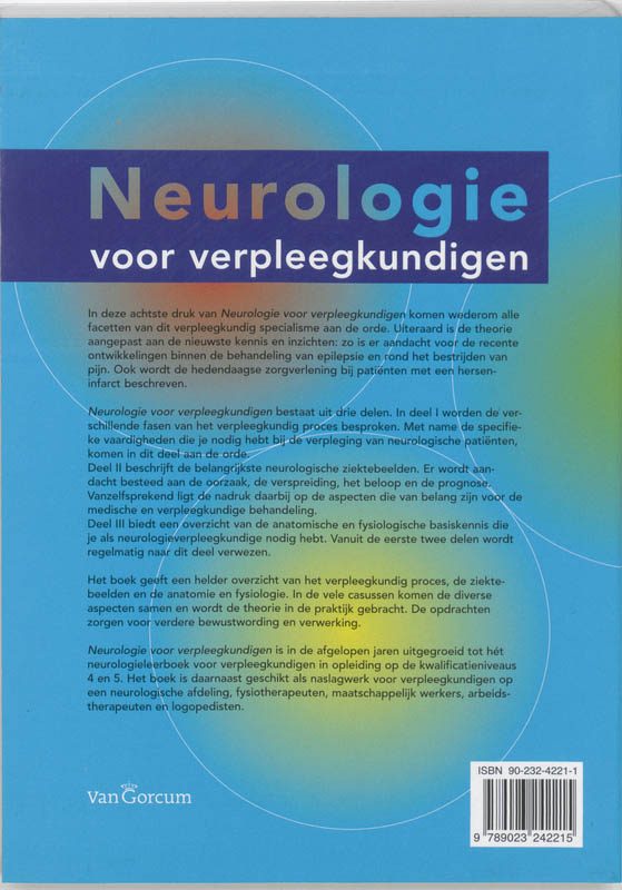Achterkant van Neurologie voor verpleegkundigen