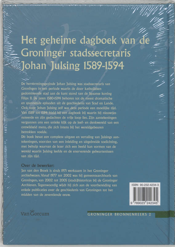 Achterkant van Het geheime dagboek van de Groninger stadssecretaris Johan Julsing 1589-1594