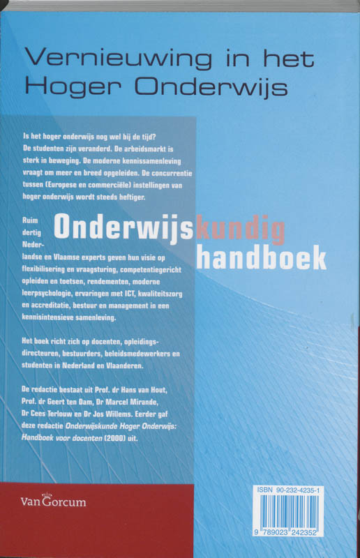 Achterkant van Vernieuwing in het Hoger Onderwijs