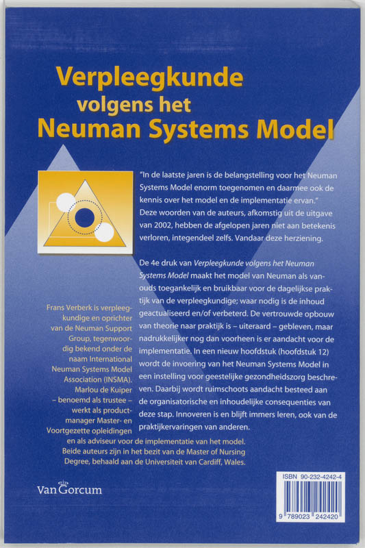 Achterkant van Verpleegkunde volgens het Neuman Systems Model