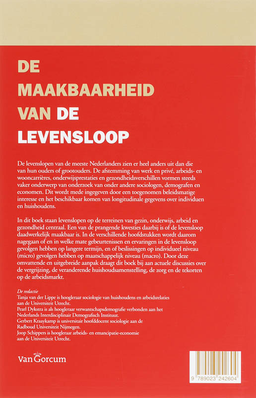 Achterkant van De maakbaarheid van de levensloop