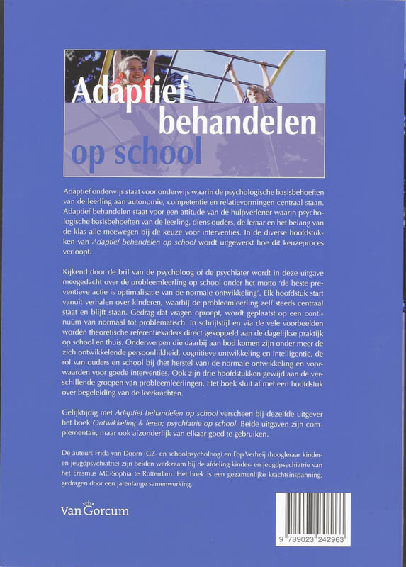 Achterkant van Adaptief behandelen op school