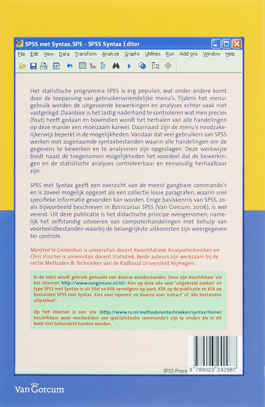 Achterkant van SPSS met Syntax