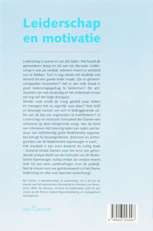 Achterkant van Leiderschap en motivatie