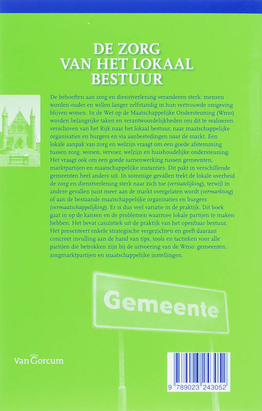Achterkant van De zorg van het lokaal bestuur