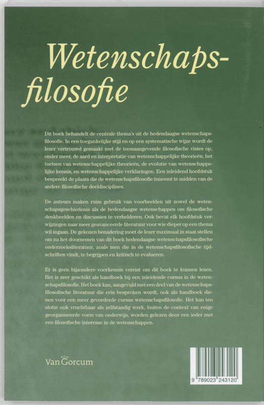 Achterkant van Wetenschapsfilosofie