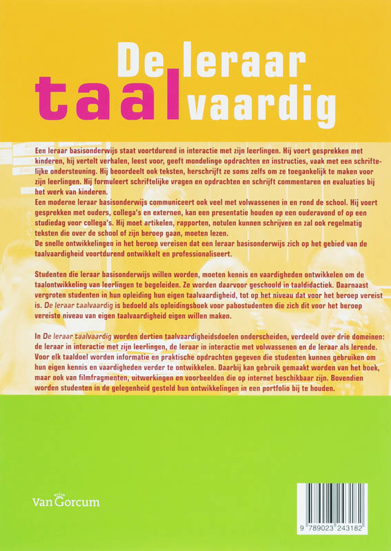 Achterkant van De leraar taalvaardig