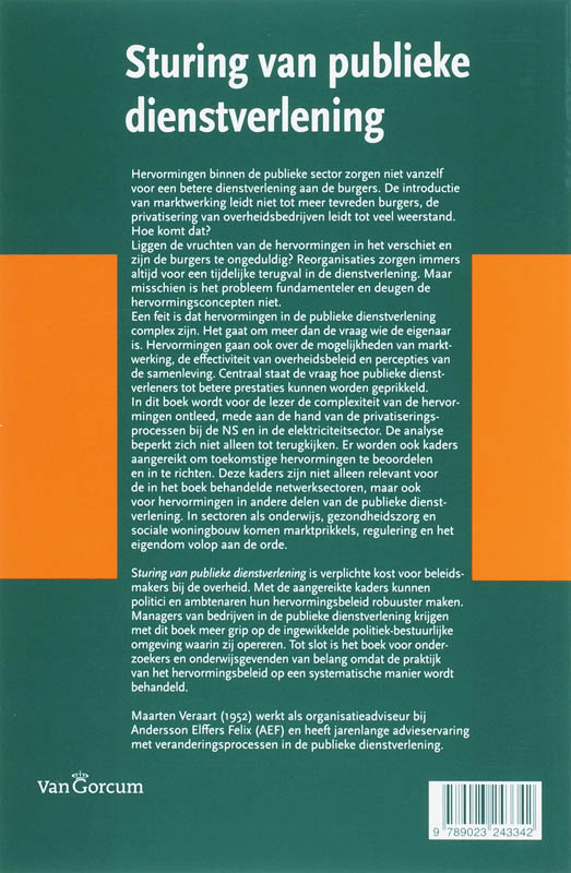 Achterkant van Sturing van publieke dienstverlening