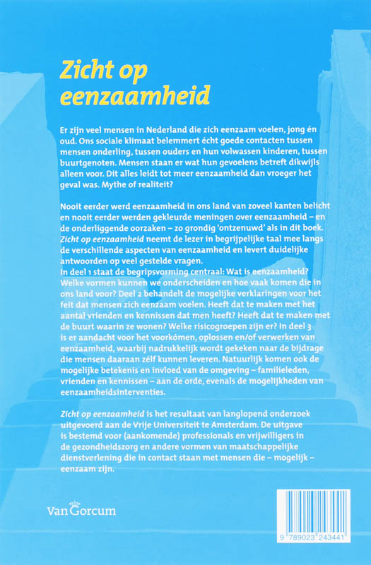 Achterkant van Zicht op eenzaamheid
