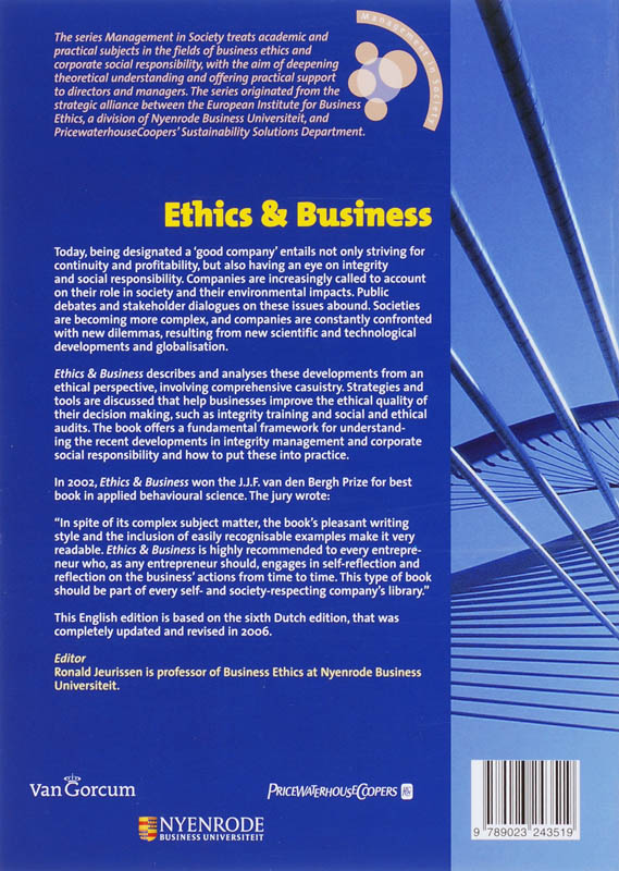 Achterkant van Ethics & Business