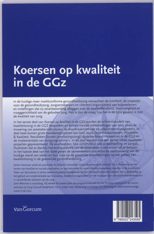 Achterkant van Koersen op kwaliteit in de GGz