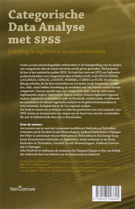 Achterkant van Categorische Data Analyse met SPSS