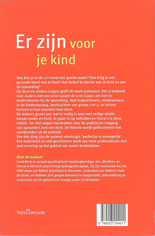 Achterkant van Er zijn voor je kind