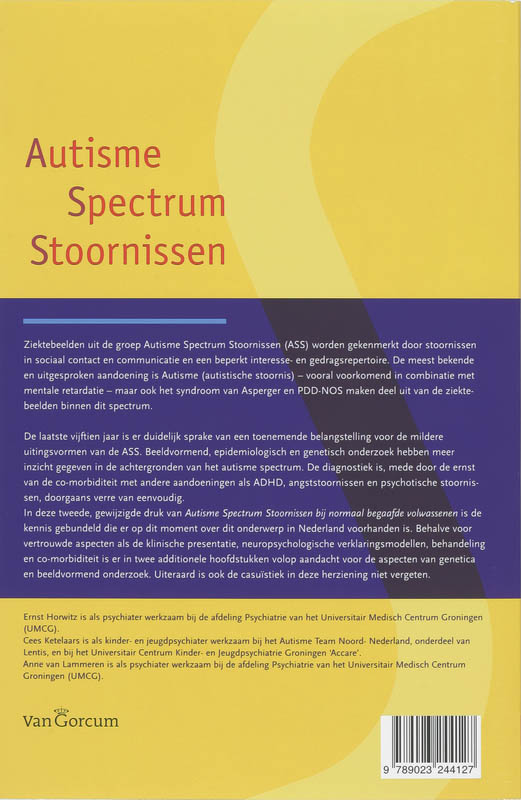 Achterkant van Autisme spectrumstoornissen bij normaal begaafde volwassenen