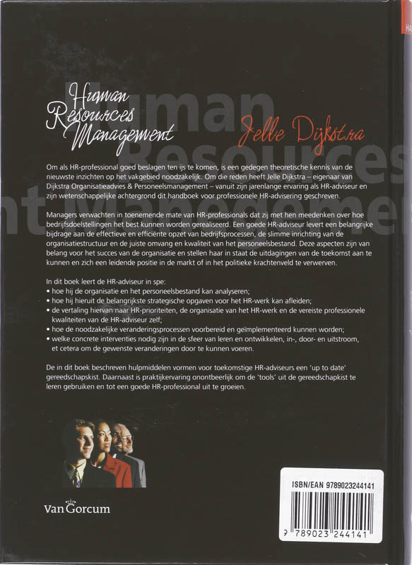 Achterkant van Handboek Human Resources Management