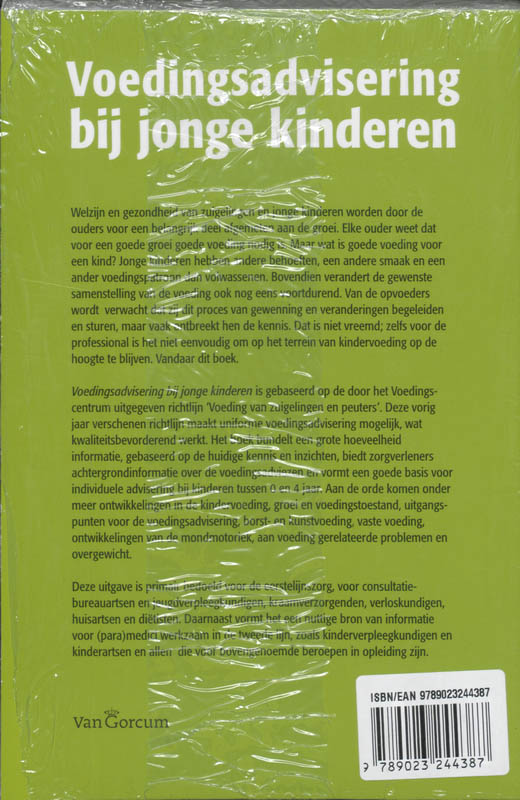 Achterkant van Voedingsadvisering bij jonge kinderen
