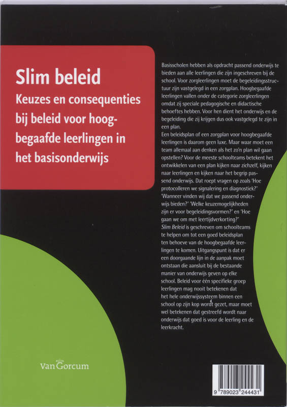 Achterkant van Slim Beleid