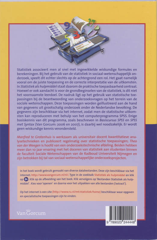 Achterkant van Statistiek als hulpmiddel