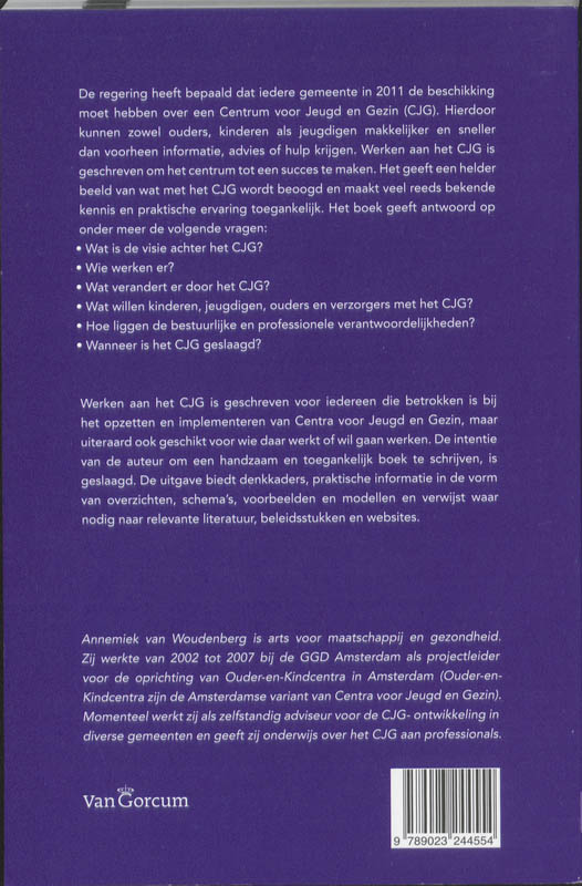 Achterkant van Werken aan het CJG