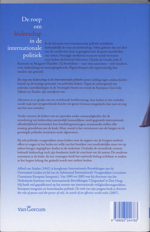 Achterkant van De roep om leiderschap in de internationale politiek