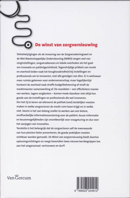 Achterkant van De winst van zorgvernieuwing