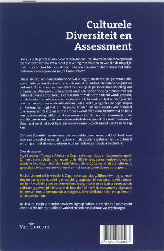 Achterkant van Culturele Diversiteit en Assesment