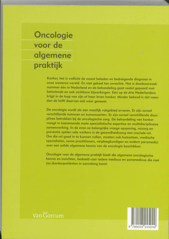 Achterkant van Oncologie voor de algemene praktijk