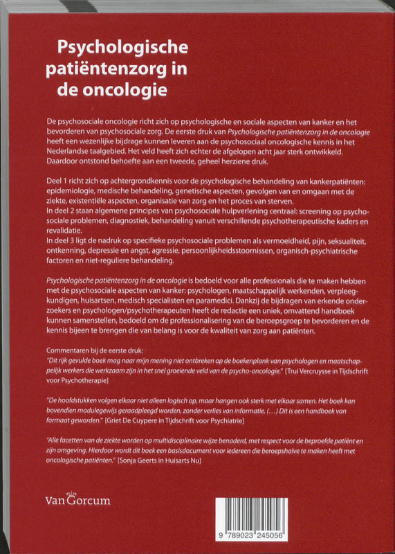 Achterkant van Psychologische patiëntenzorg in de oncologie