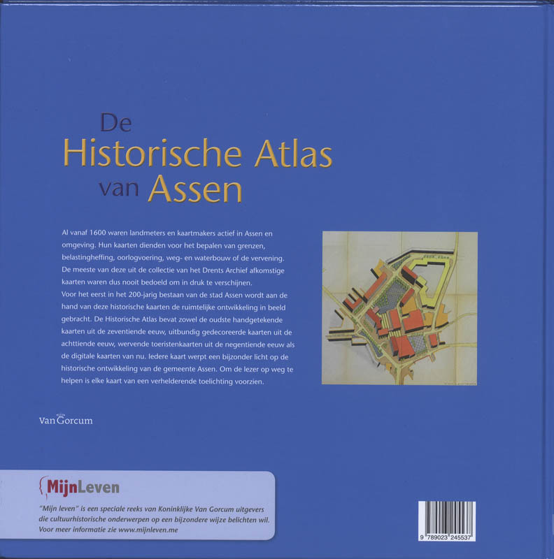 Achterkant van de historische atlas van Assen