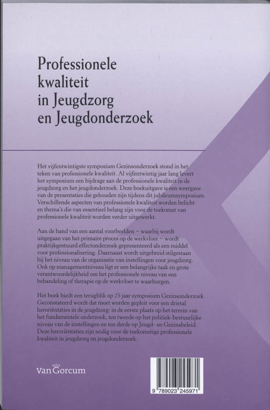 Achterkant van Professionele kwaliteit in jeugdzorg en jeugdonderzoek