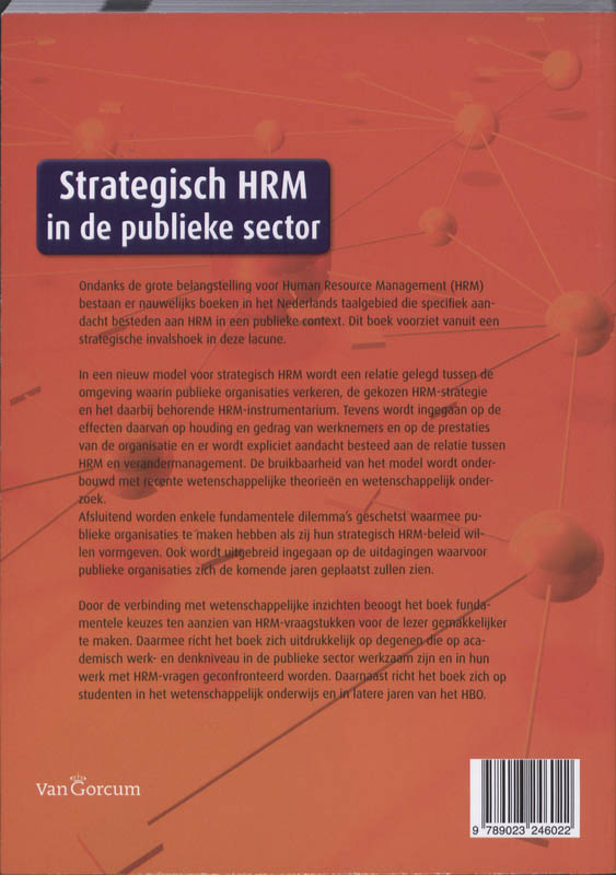Achterkant van Strategisch HRM in de publieke sector