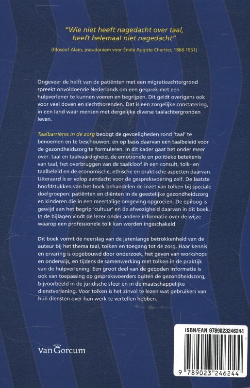 Achterkant van Taalbarrieres in de zorg