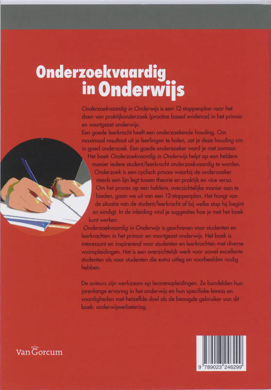 Achterkant van Onderzoekvaardig in onderwijs