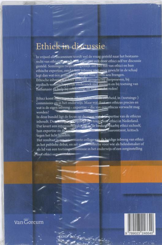 Achterkant van Ethiek in discussie