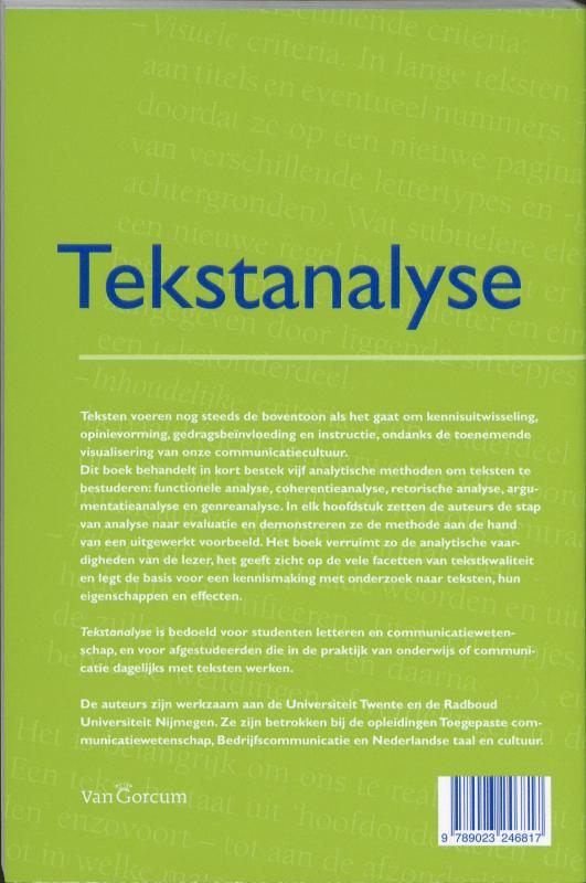 Achterkant van Tekstanalyse
