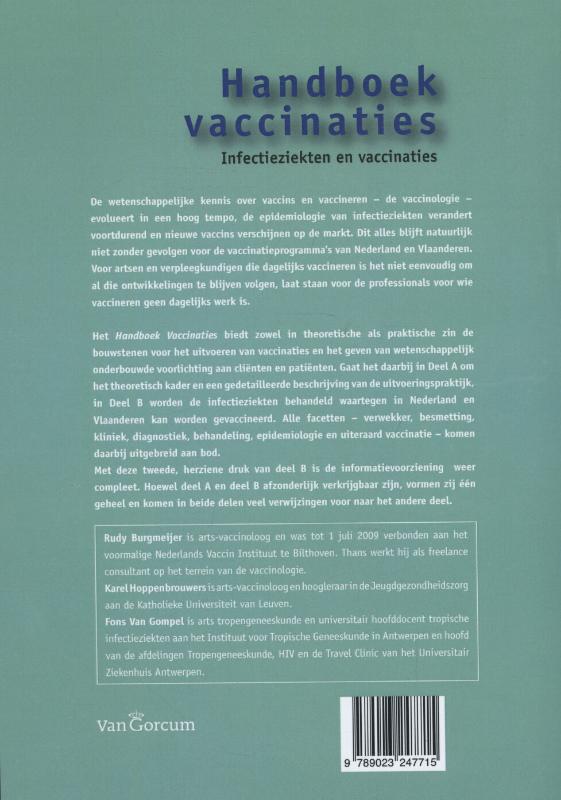 Achterkant van deel B infectieziekten en vaccinaties