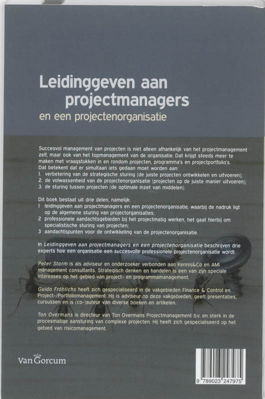 Achterkant van Leiding geven aan projectmanagers
