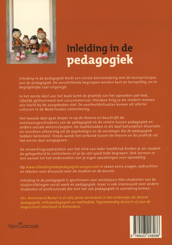 Achterkant van Inleiding in de Pedagogiek
