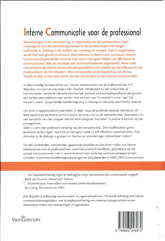 Achterkant van Interne communicatie voor de professional