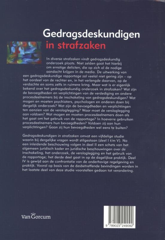 Achterkant van Gedragsdeskundigen in strafzaken