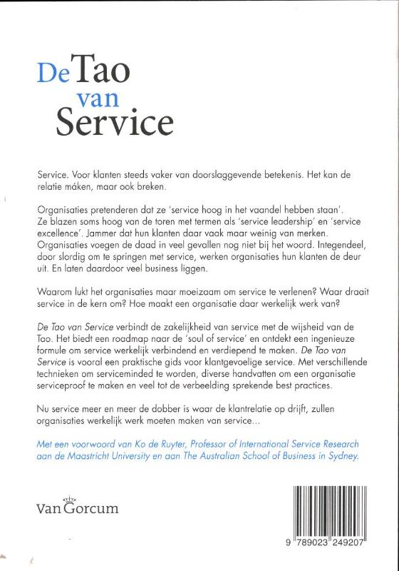 Achterkant van De Tao van service