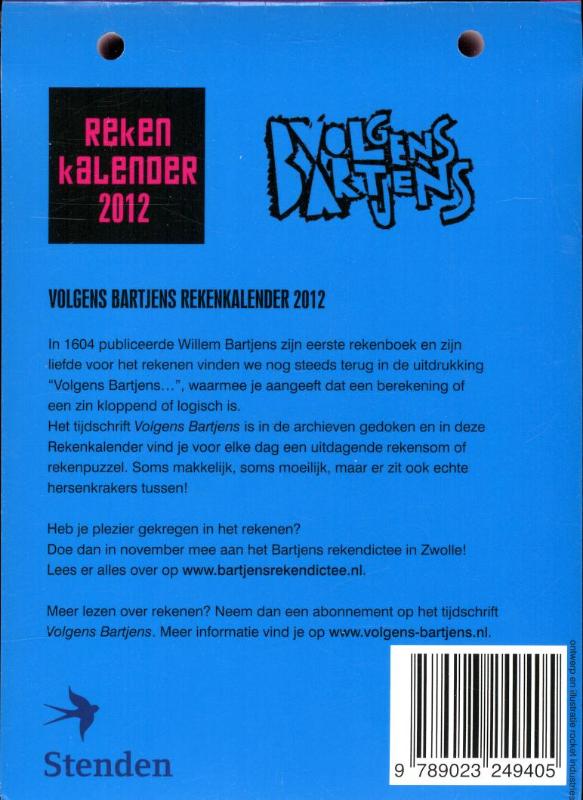 Achterkant van 2012
